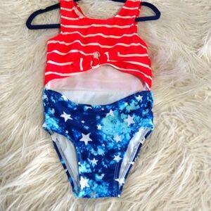 Cat & Jack Red White & Blue Patriot Bathing Suit